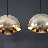 Pendant light “Milieu” Golden Line 24-carat-gold-plated. By Jo Hammerborg for Fog & Mørup. Denmark 1