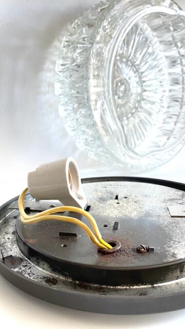 Semi-crystal ceiling lamp design german vintage