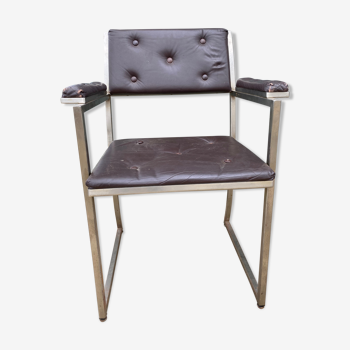 Fauteuil cuir design 1970