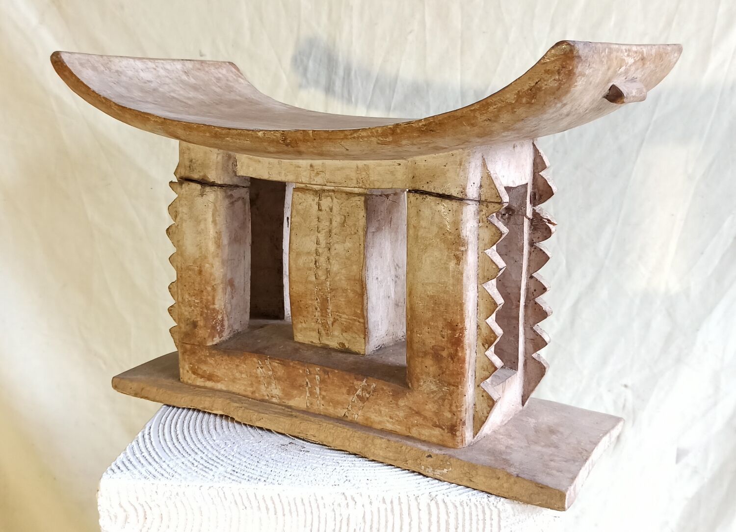 Antique wooden stool african art ashanti from ghana