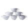 Set of 6 Bernardaud Limoges Louvre model white porcelain cups.