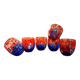 Set of 6 blown glass glasses with Effetre Murano murrine.