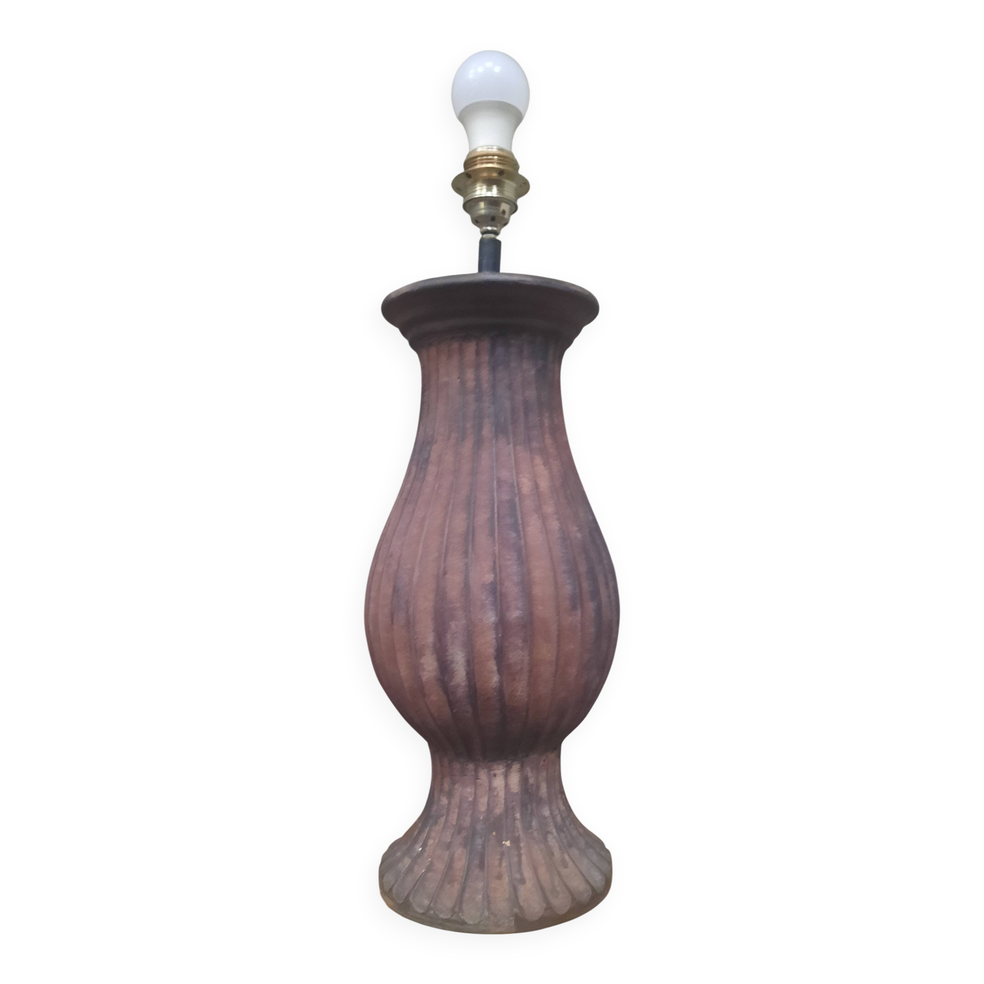 Glazed terracotta lamp