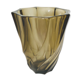 Smoked black spiral vase raise 70s