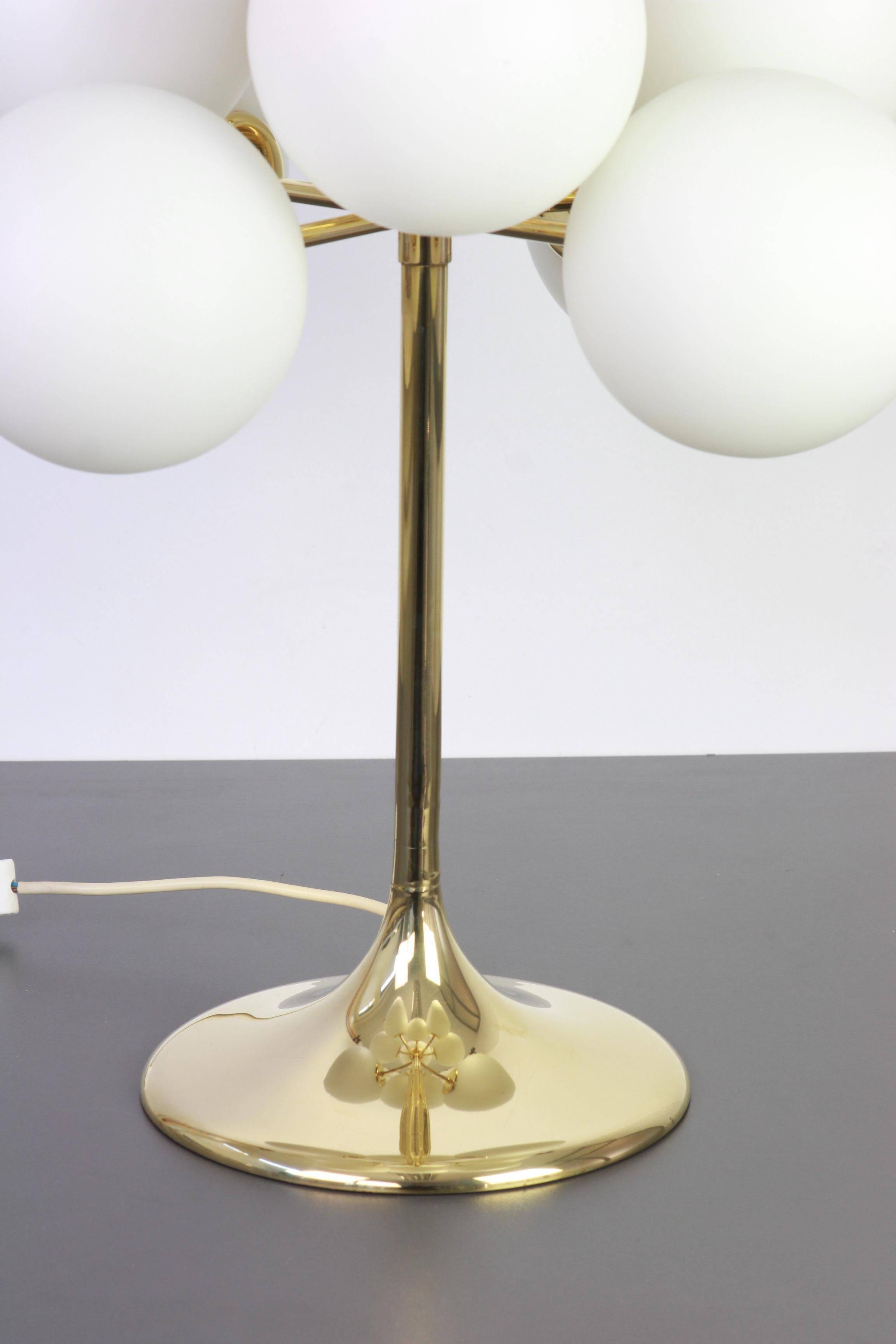 Atomic brass table lamp, Switzerland, 1960s