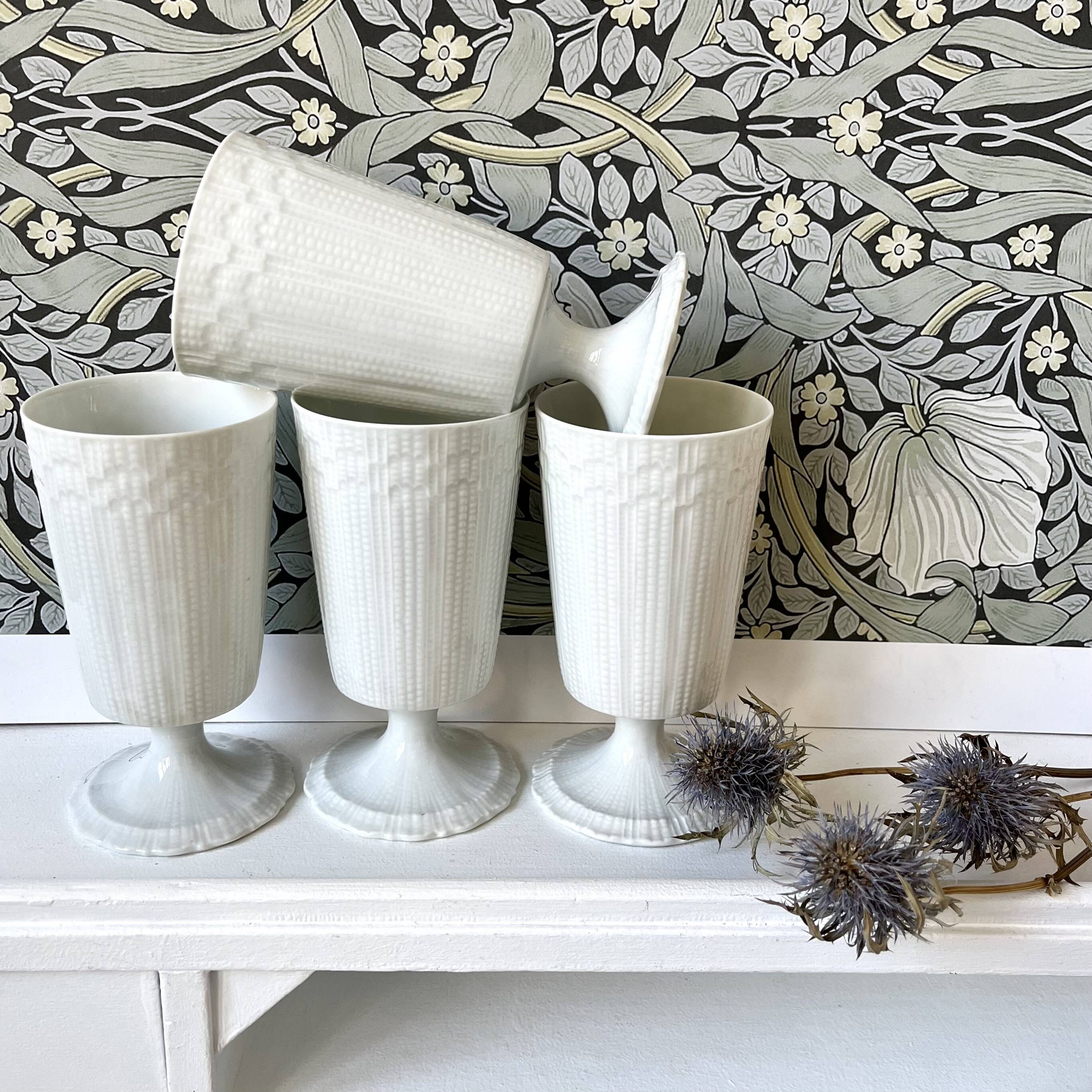 4 Limoges porcelain Mazagran cups