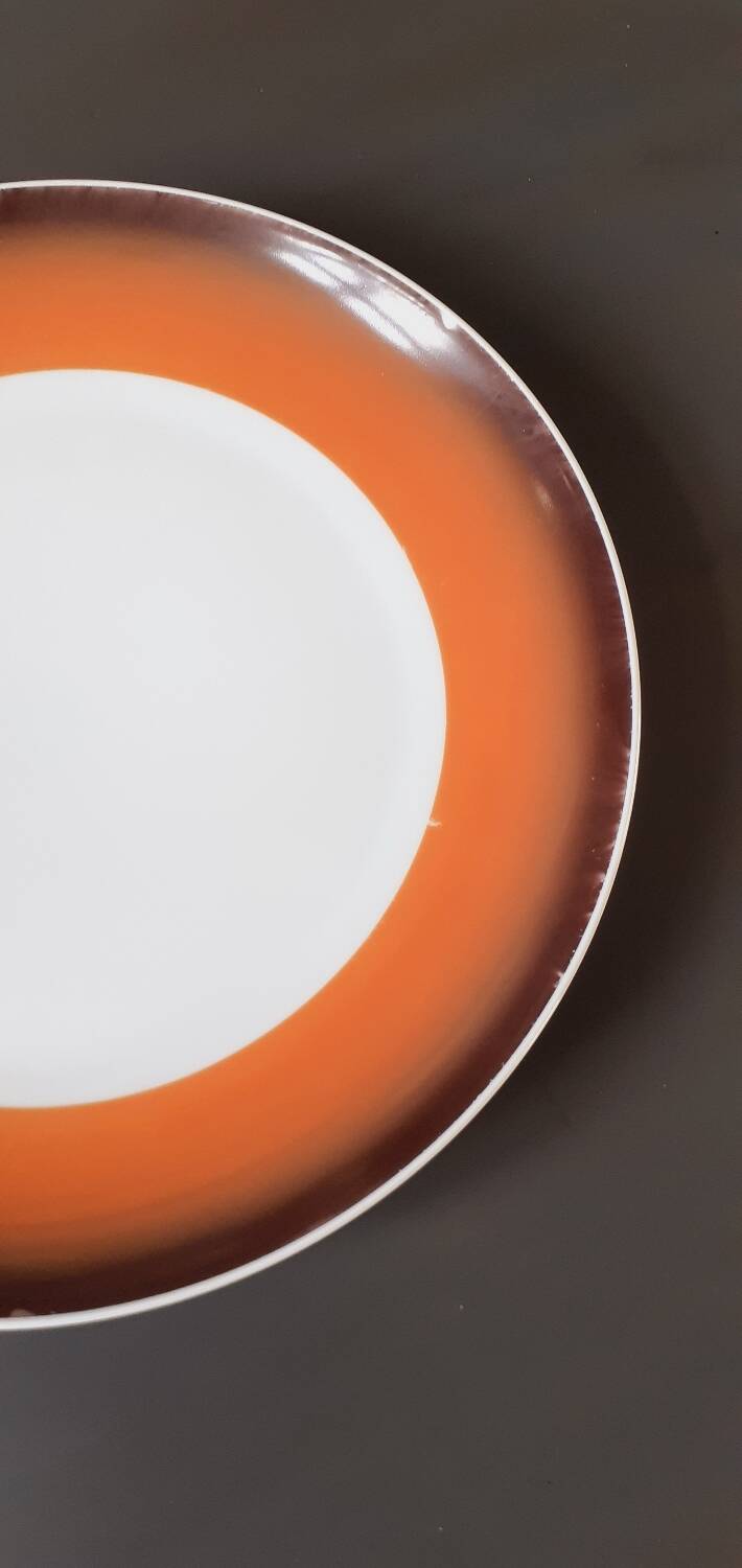 Space Age serving dish from the 70s, porcelain from the Royal Manufacture of Limoges