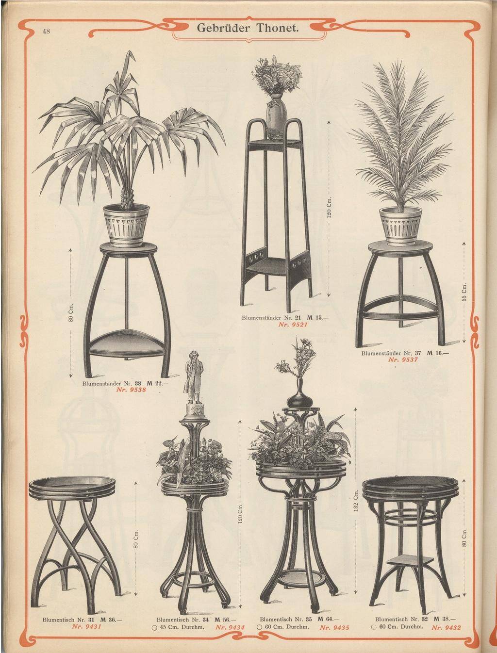 Curved wooden plant stand no. 9521 by Josef Hoffmann for Thonet