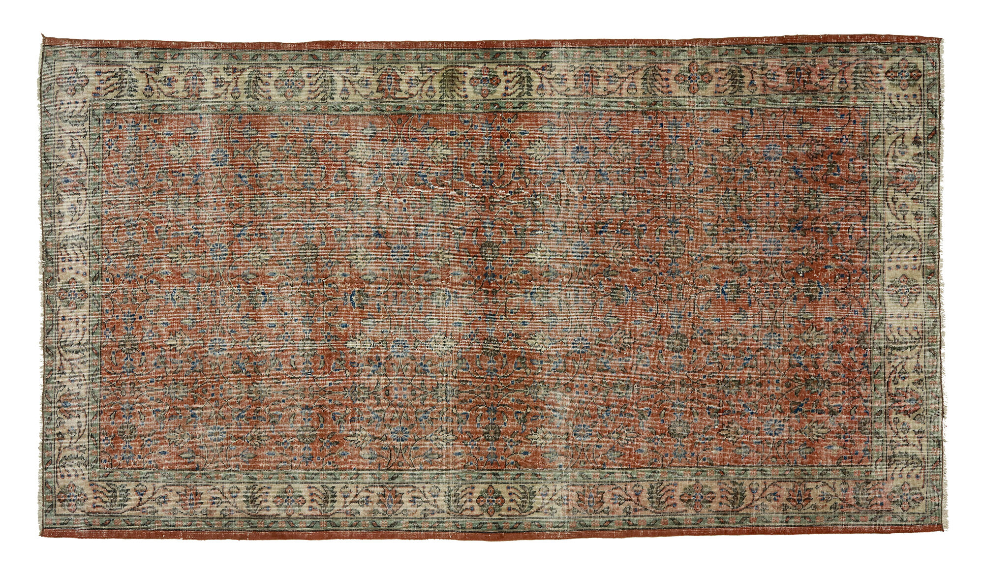 Anatolian handmade vintage rug 288 cm x 171 cm