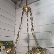 Lustre aux angelots en bronze années 70