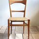 Pair of mid-century woven-seat dining chairs by G.B. Marangoni, Italy 1950s