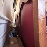 Regency 3-seater sofa in burgundy wood and leather