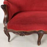 Red velvet bench