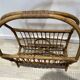 60s rattan magazine rack