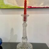 Bougeoir en verre moulé