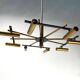 Mid-Century Ceiling Light in Brass & Metal from Stilnovo, Italy, 1950s