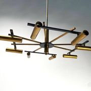 Mid-Century Ceiling Light in Brass & Metal from Stilnovo, Italy, 1950s
