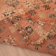 Peach Vintage Moroccan Rug 180 x 305 cm, Berber Wool Rug, Handmade Boho Rug