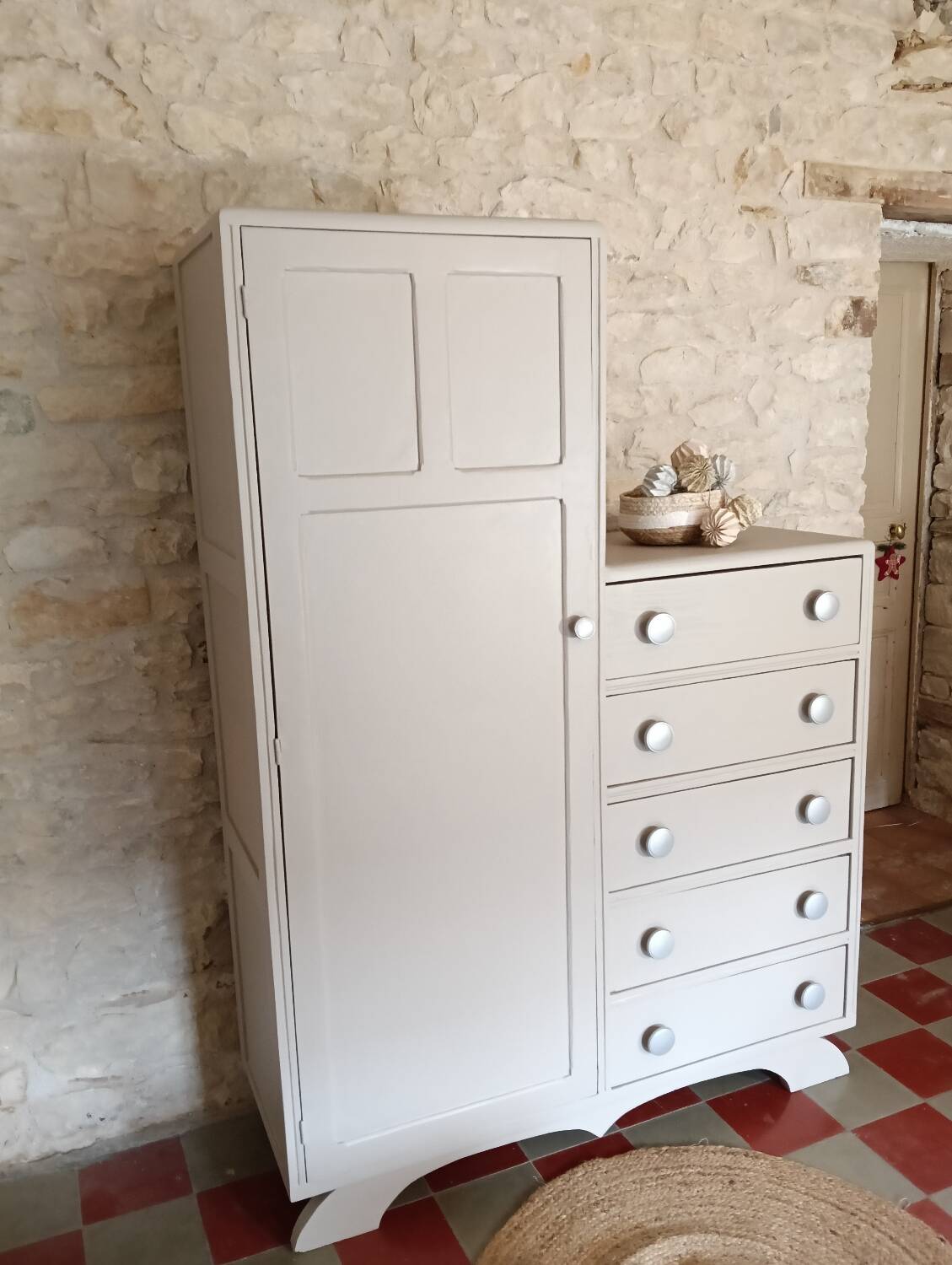 Vintage asymmetrical wardrobe