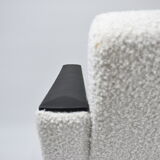 Fauteuil vintage Deutsche Democratic Republic DDR, années 1960, Bouclé blanc