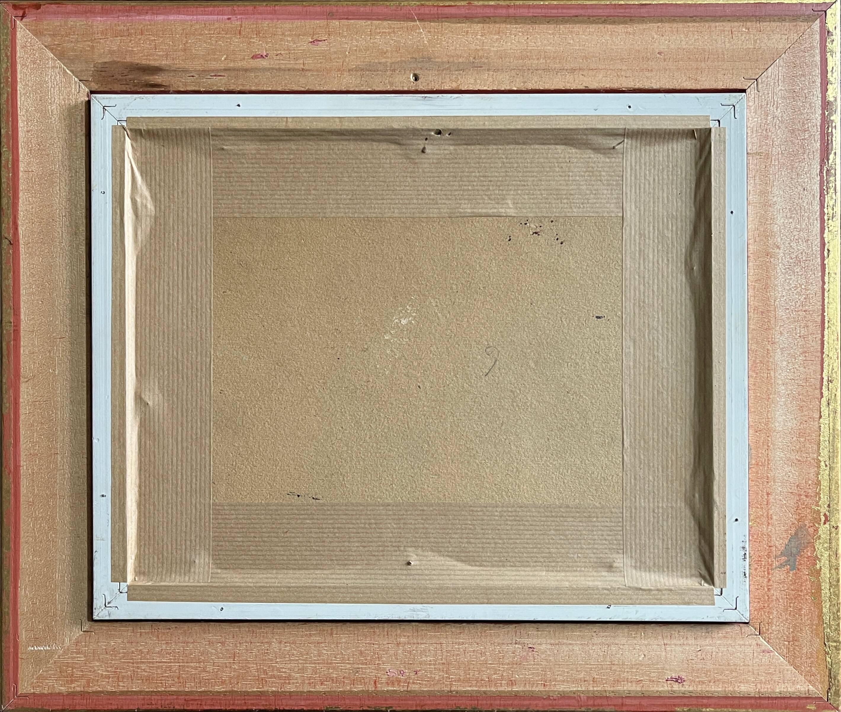 HSP painting "River landscape" Mid-20th century + frame