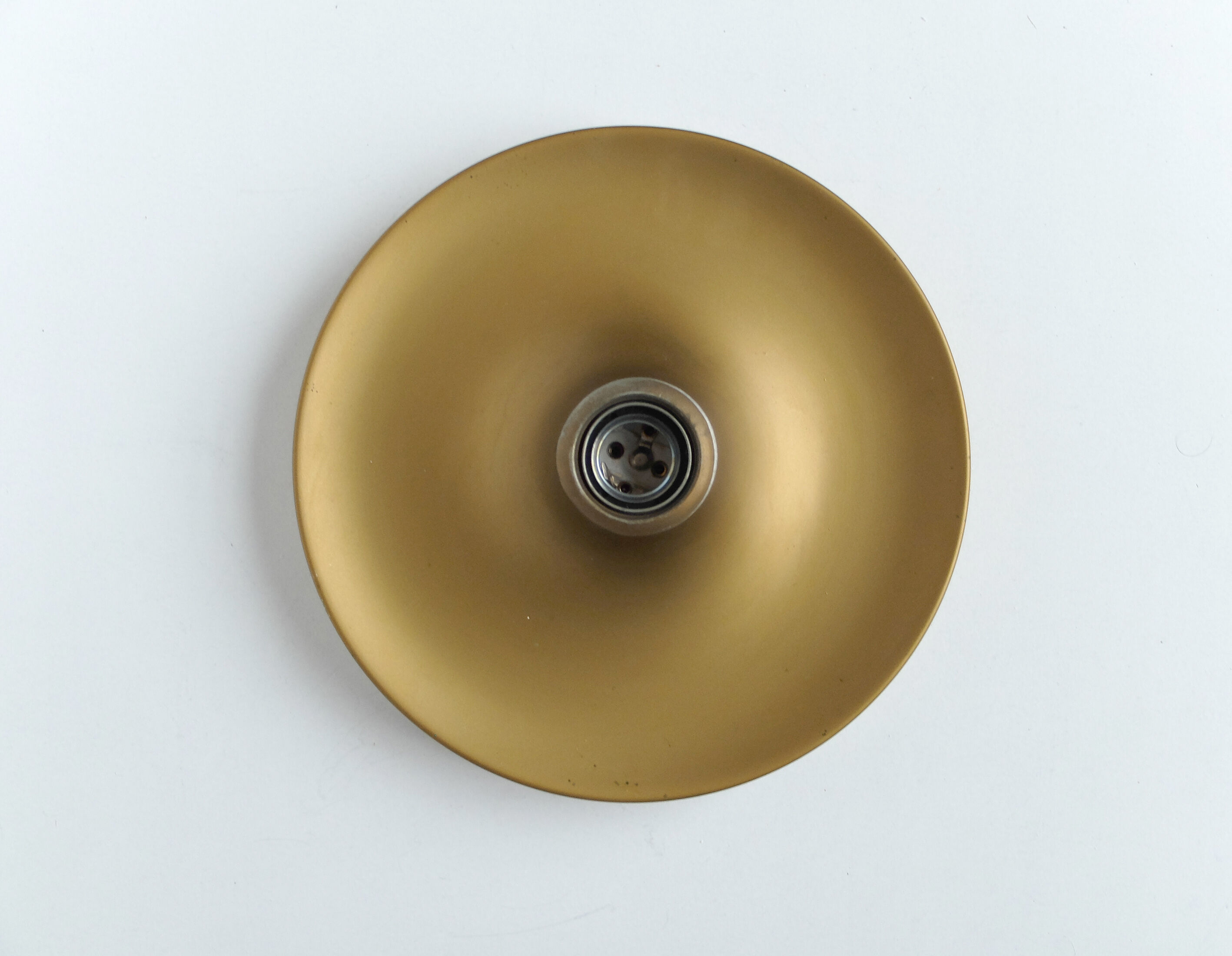Wall lamp space age golden matte, Flush Light Gold, Germany 1960-70