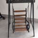 Wooden swing desk and porcelain dolls