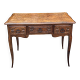 Louis XV style carved solid oak writing table, 19th century