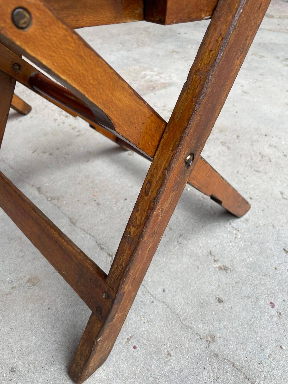 4 Antique Folding Bistro Brasserie Terrace Chairs