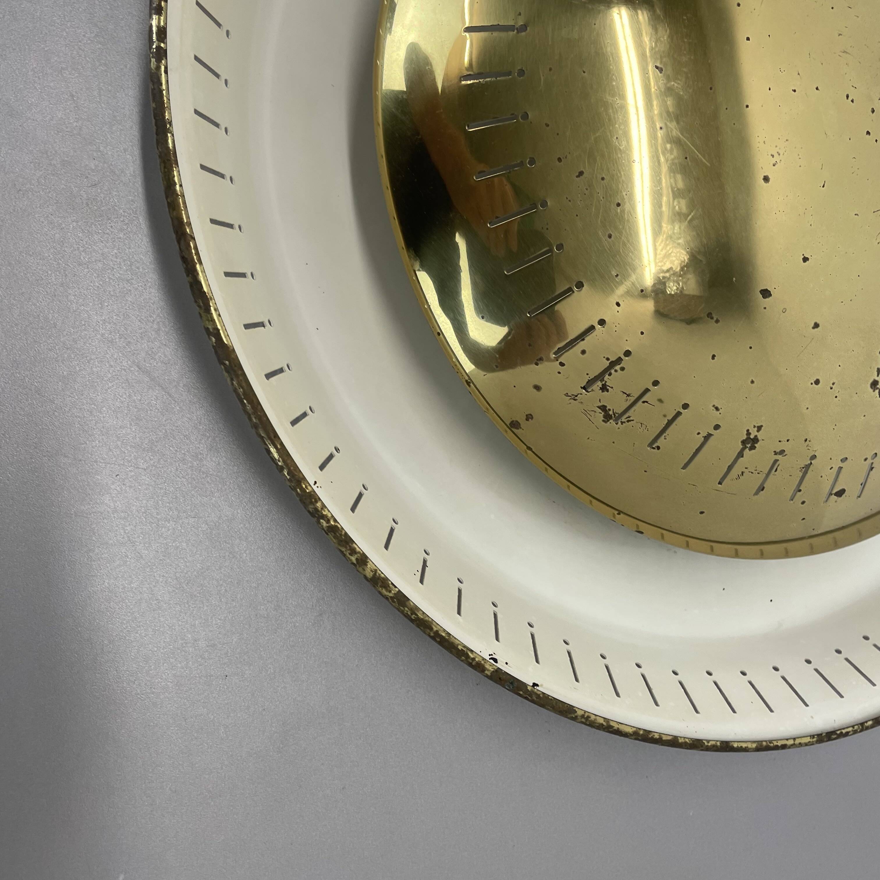 unique 42cm Brass Gino Sarfatti Style Ceiling wall Light Flushmount, Italy