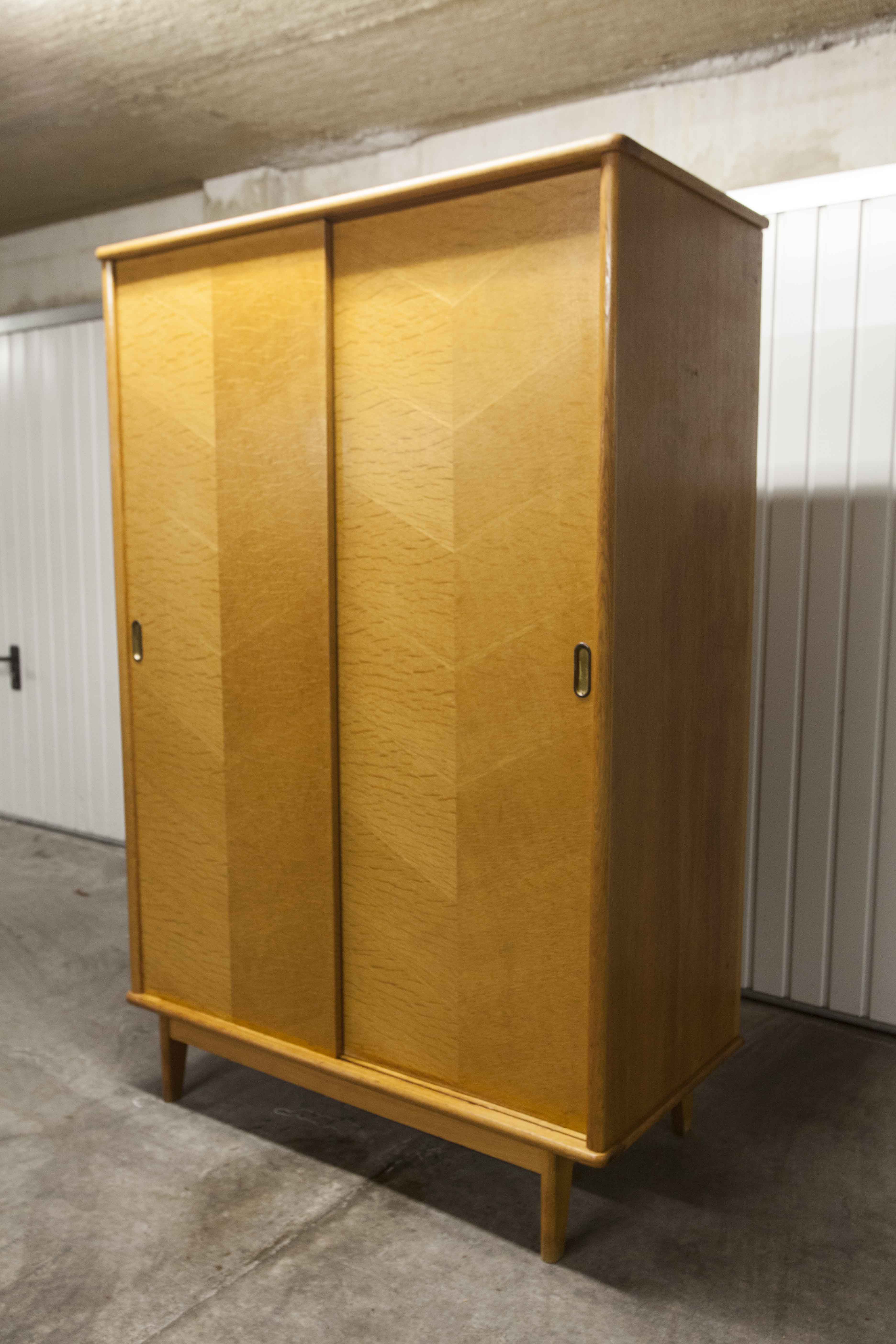 Scandinavian wardrobe 2 sliding doors 1960