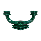 Green ceramic candlestick