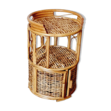Rattan and wicker side table or bedside table