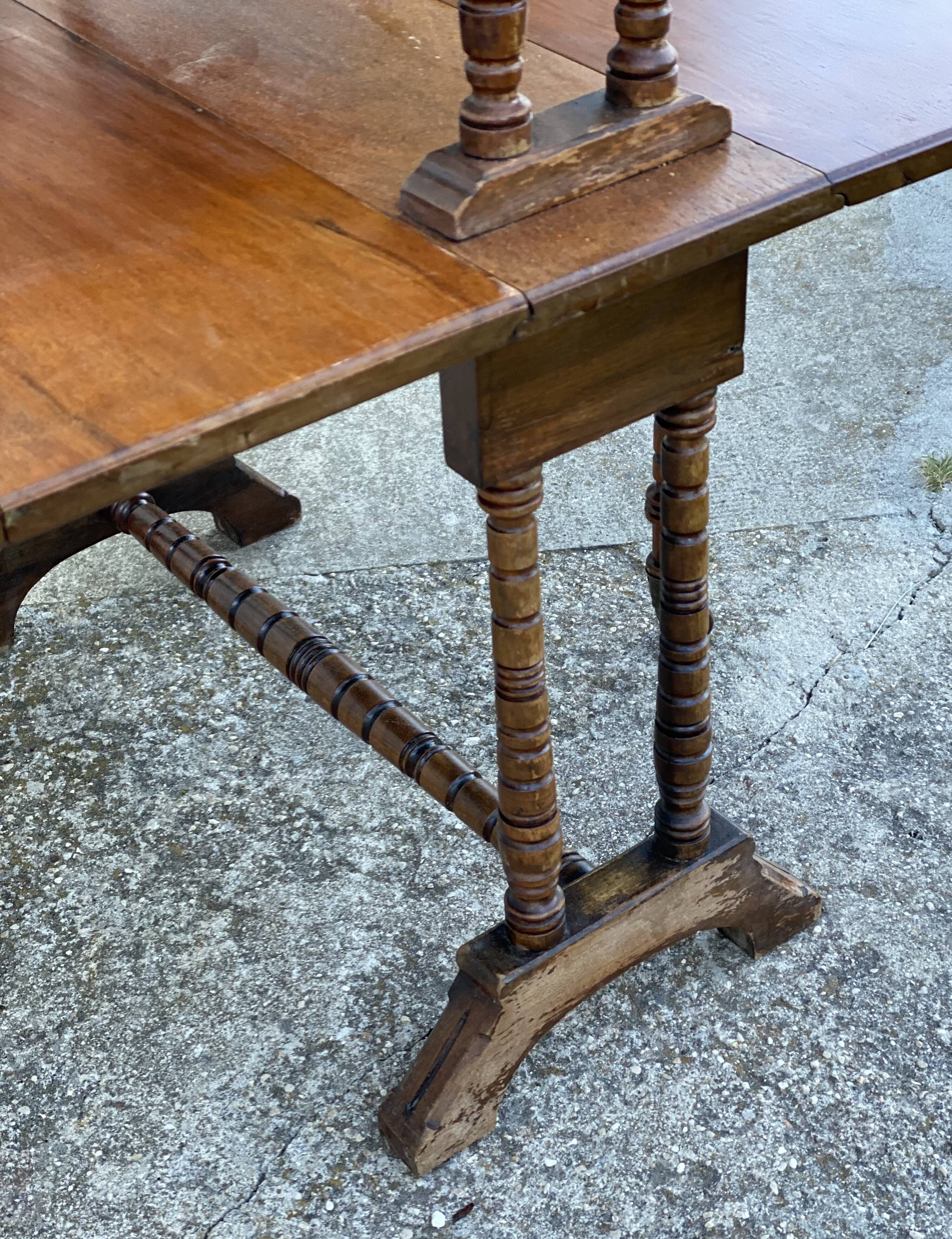 Table à volets gatleg modulable à 2 plateaux vintage 1950