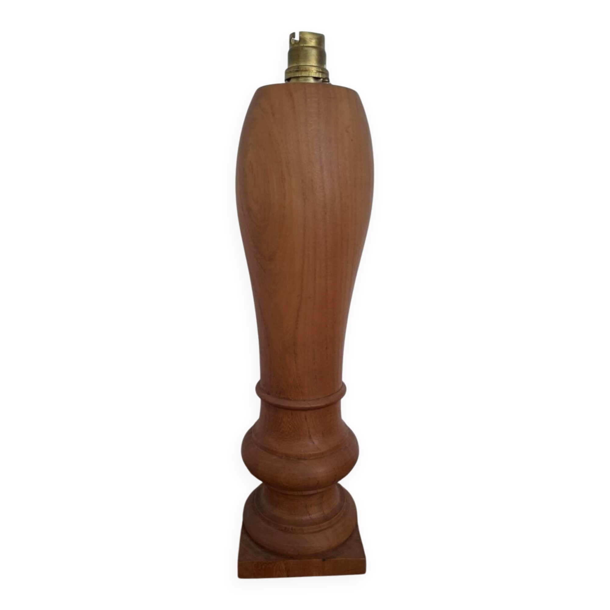 Turned wooden lamp