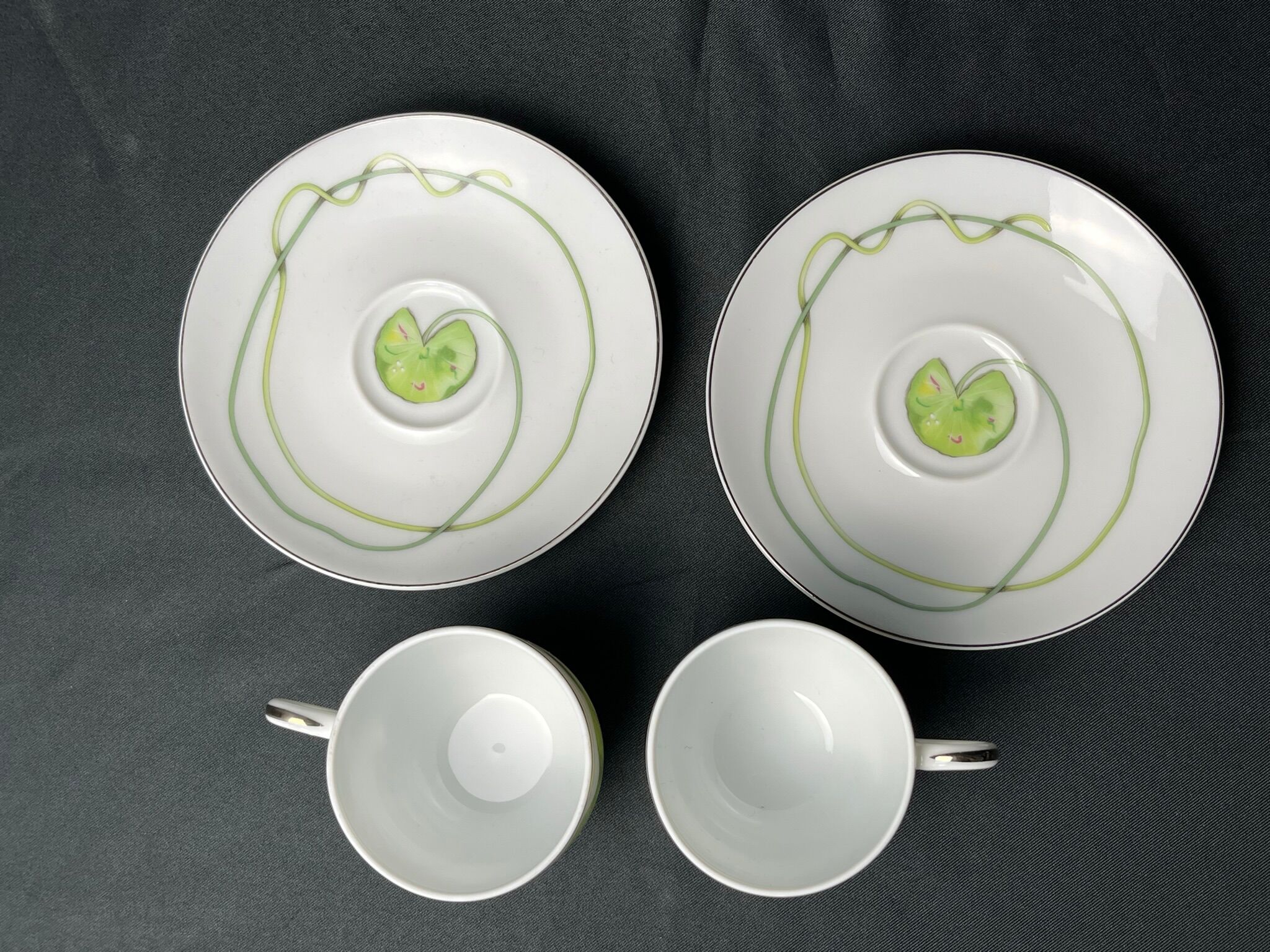 Hermès, pair of coffee cups Nil 20th century collection