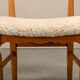 Henning Kjærnulf brutalist dining chairs set in Oak and Sheepskin, Denmark