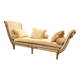 Empire style daybed in patinated and gilded wood XX century