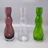 Set of 3 vases in Murano Glass by Nason, Made in Italy 1970