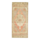 Vintage Turkish Oushak Handmade Wool Cotton Orange Runner Rug 129x290