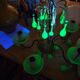 Italian chandelier with 5 lights in green opaline glass with uranium - ouraline
