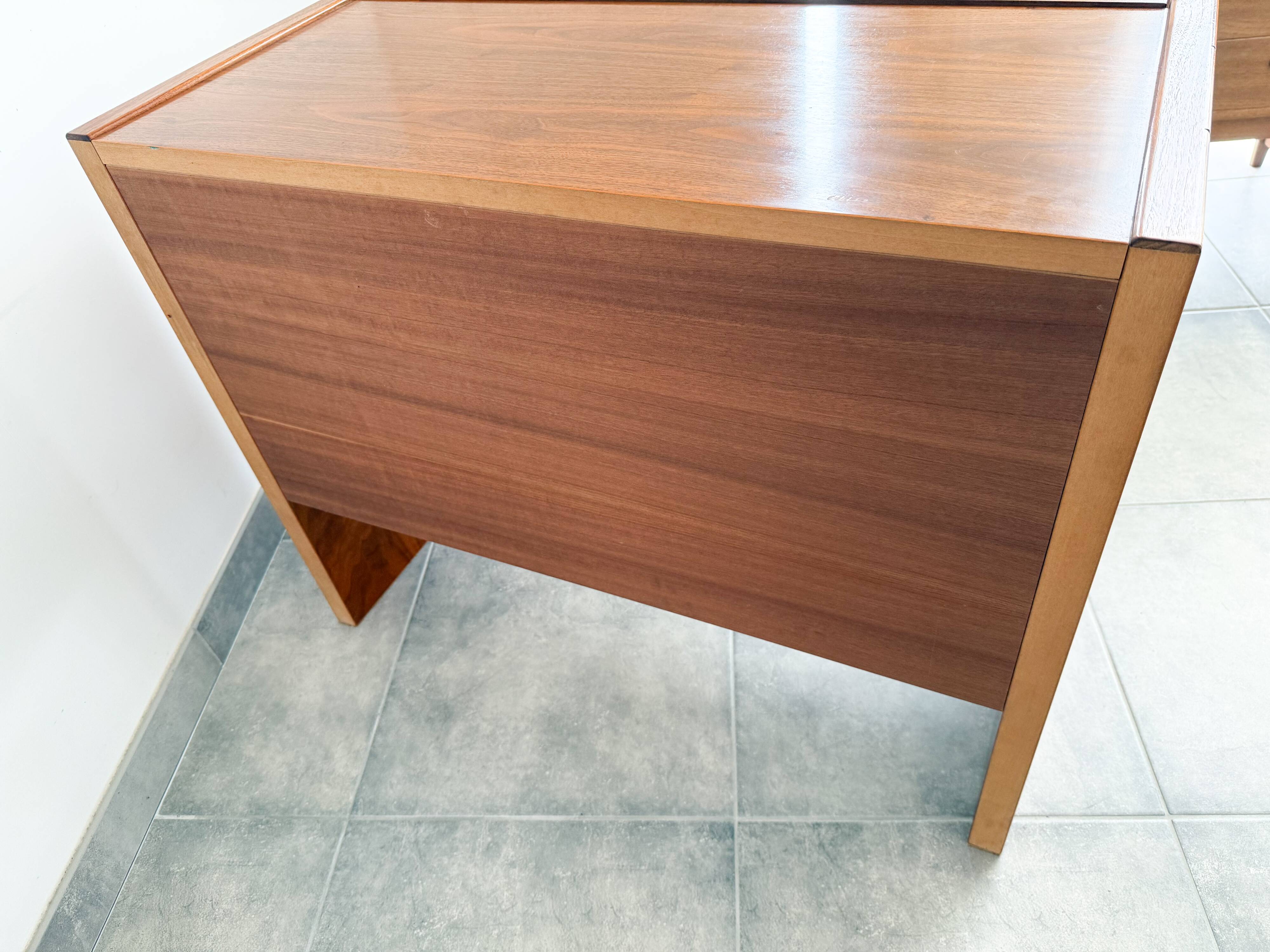 Elm chest of drawers dlg Maison Regain, vintage 70's