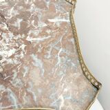 Auxiliary table made of wood, marble and brass, France 1950