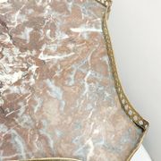 Auxiliary table made of wood, marble and brass, France 1950
