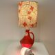Small accent lamp by Bay Keramik – cordless with Japanese lotus fabric.