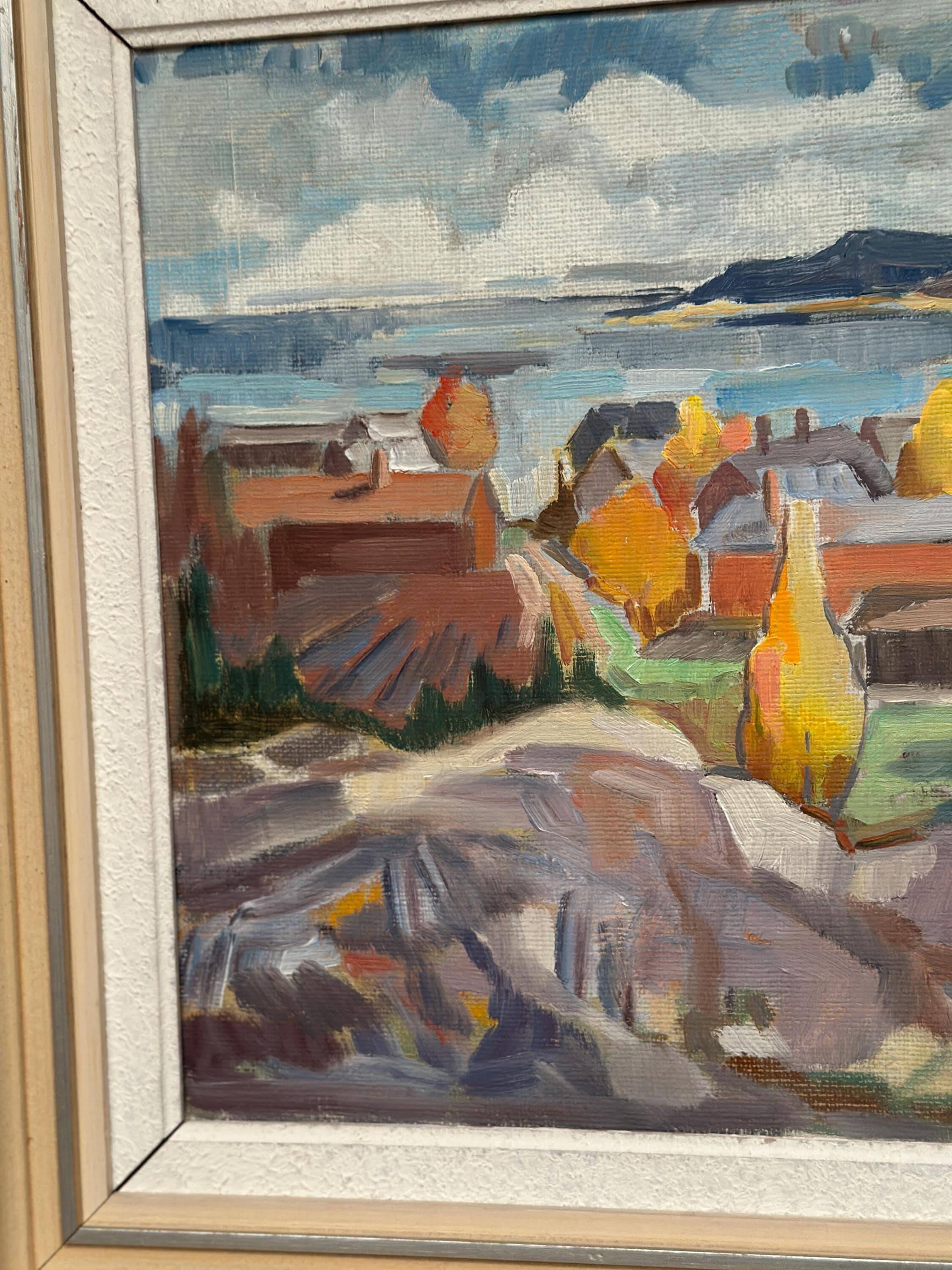 Swedish Oil On Panel "Autumn landscape" by J. Woxberg