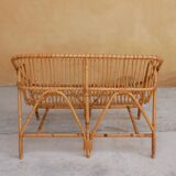 Vintage rattan bench
