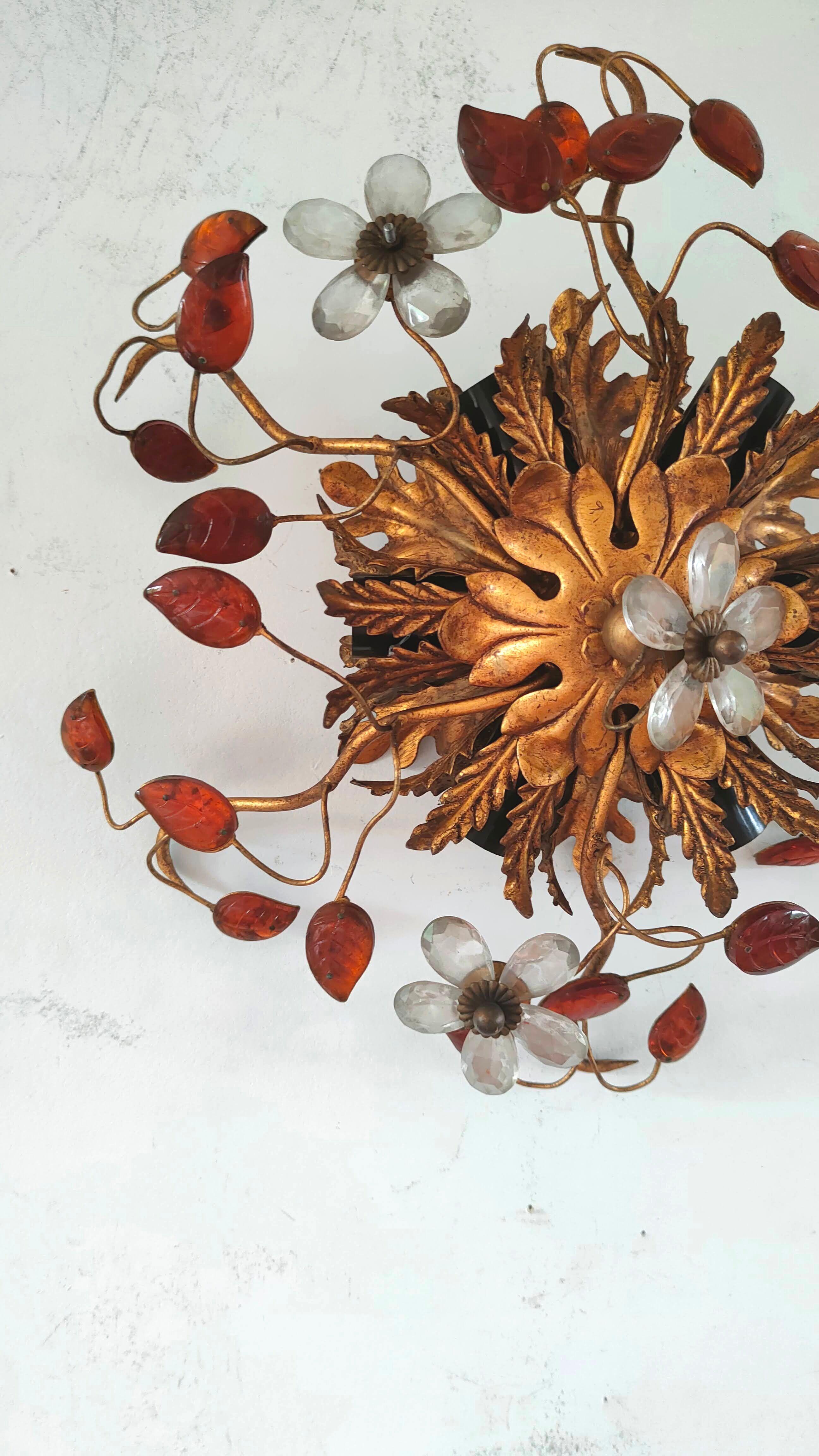 Wall lamp Maison Banci metal and glass of Murano design 70s