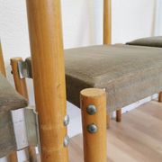 Vintage Miroslav Navratil Dining Chairs: 1970s Czechoslovakia, Gray Fabric