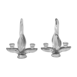 Flame candle holders in vintage crystal 60